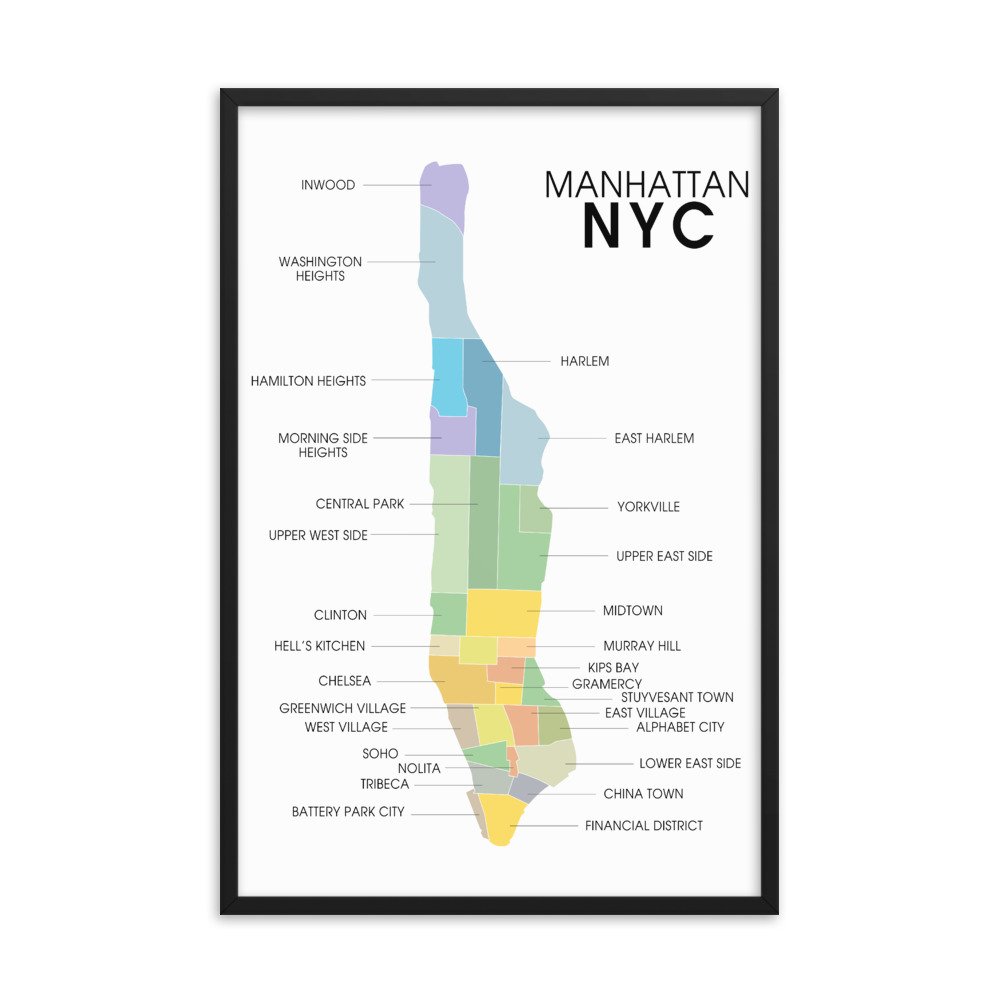 Map of NYC poster